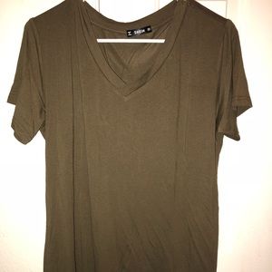 Olive v neck T-shirt